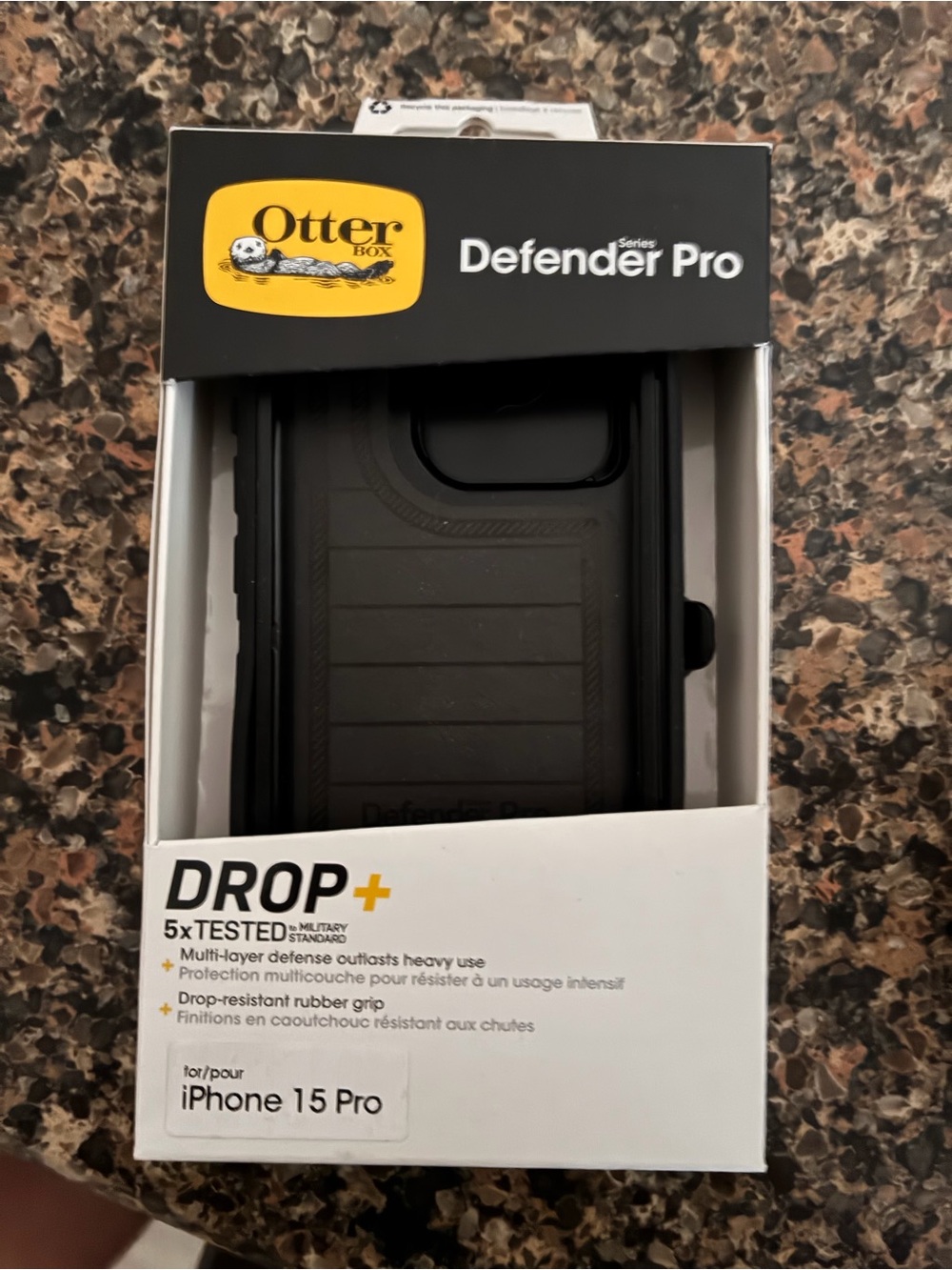 OtterBox Defender Pro Rugged Black Case for iPhone 15 Pro